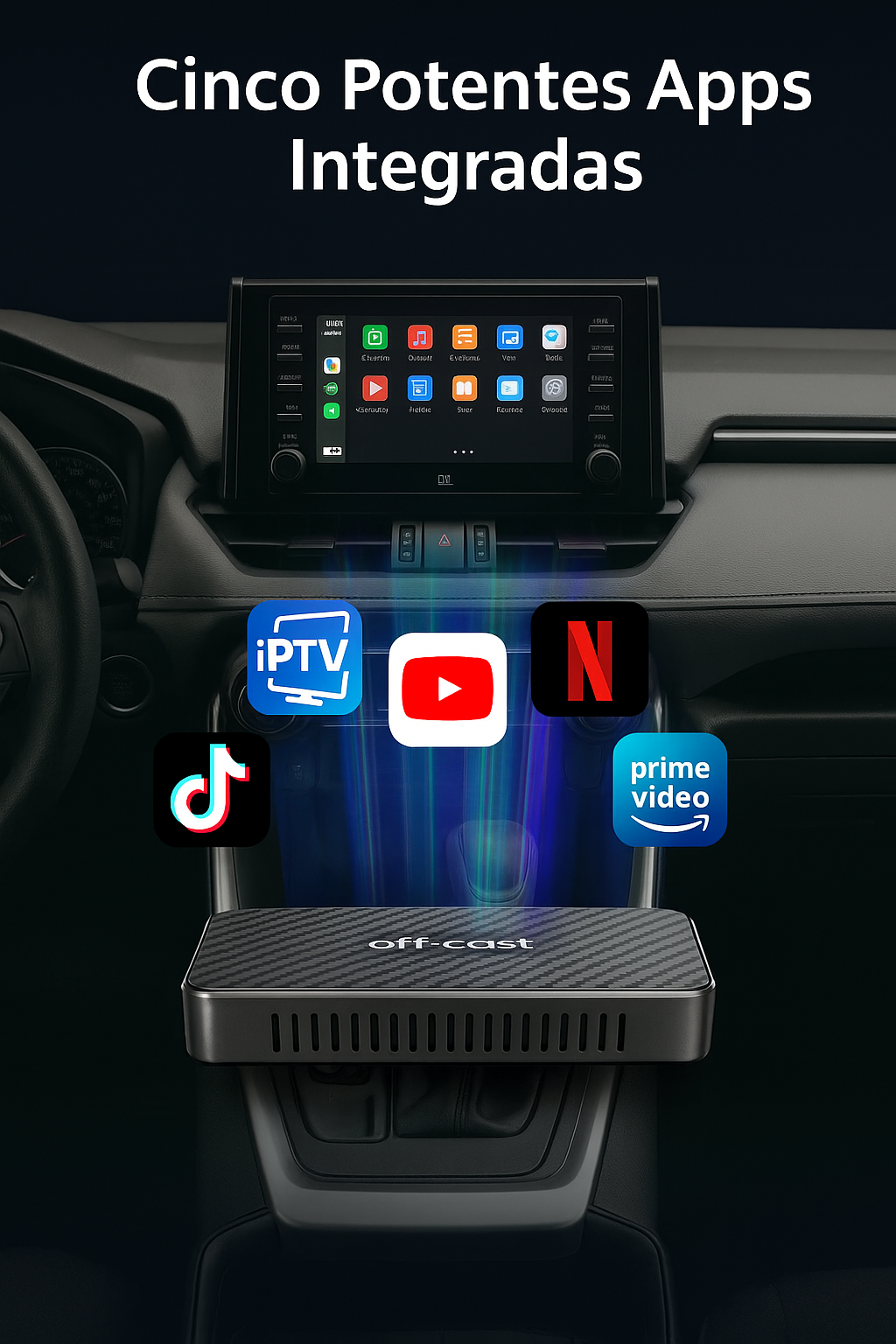 Dispositivo para coche Auto inalámbrica Play2Video Pro YouTube Netflix Prime Video mejorada 2025