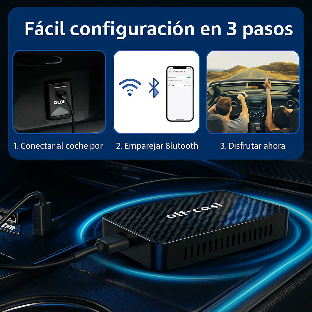 Dispositivo para coche Auto inalámbrica Play2Video Pro YouTube Netflix Prime Video mejorada 2025