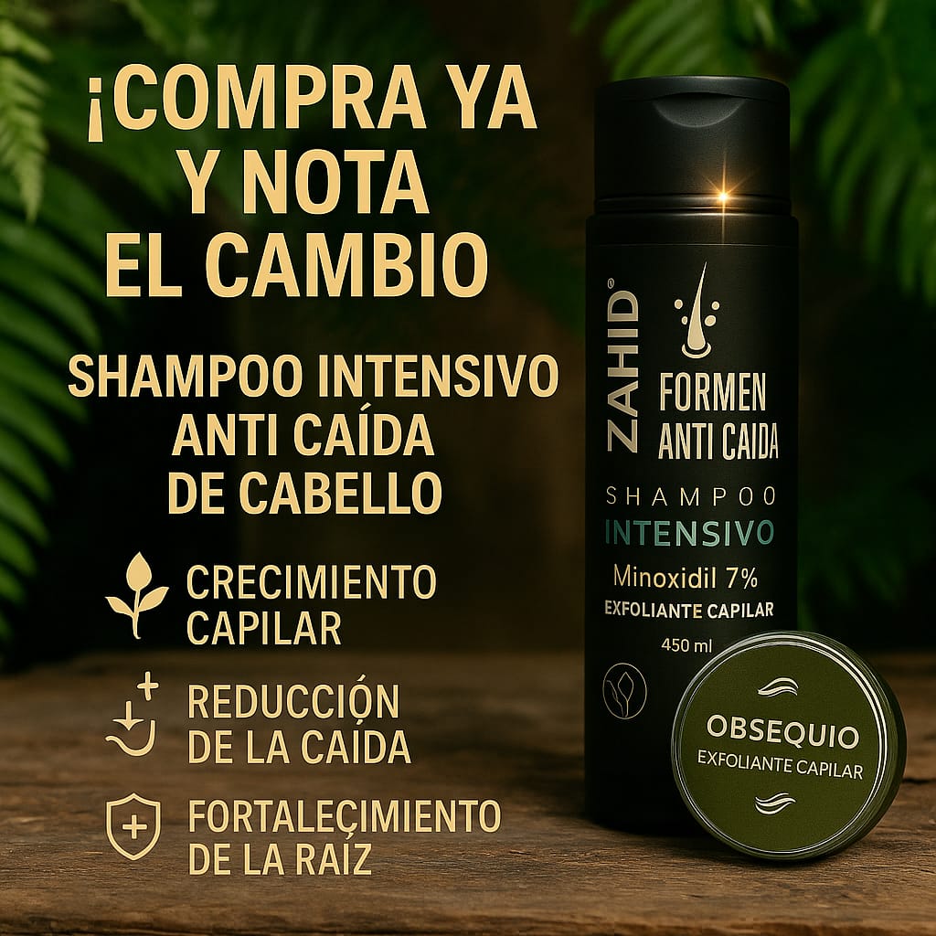 ZAHID- ANTI CAIDA MINOXIDIL 7% FORMEN + GRATIS (EXFOLIANTE CAPILAR)