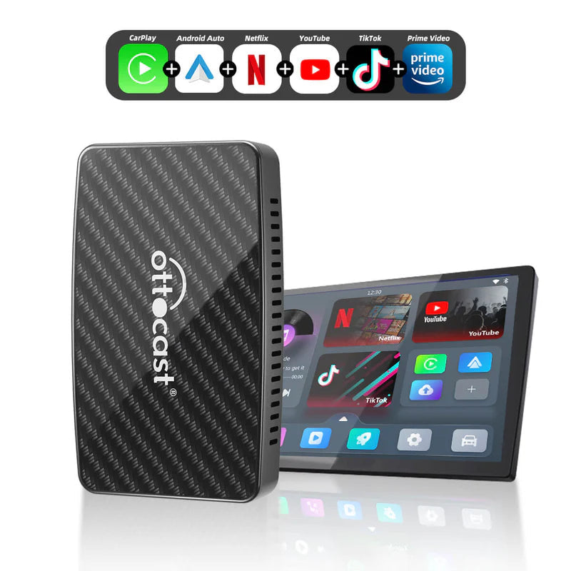Dispositivo para coche Auto inalámbrica Play2Video Pro YouTube Netflix Prime Video mejorada 2025