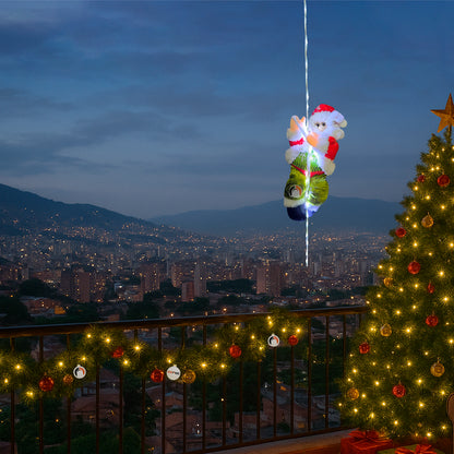 PAPA NOEL ESCALADOR CON CUERDA LED (2 x1) Tres tipos de luz (Blanca, Cálido o multicolor)