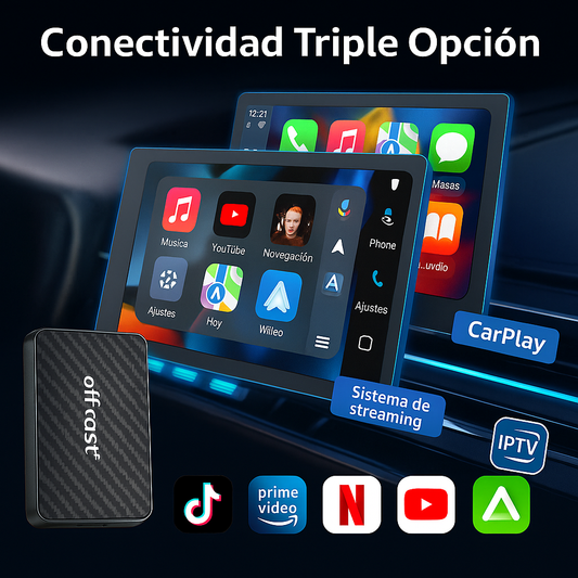 Dispositivo para coche Auto inalámbrica Play2Video Pro YouTube Netflix Prime Video mejorada 2025