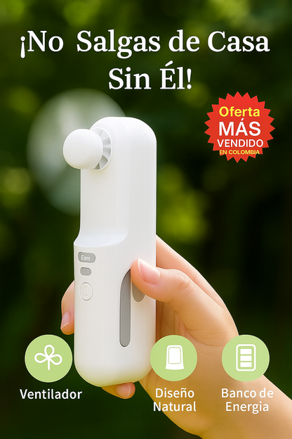 4 en 1 Banco de energía + Ventilador + Linterna + Soporte de Celular