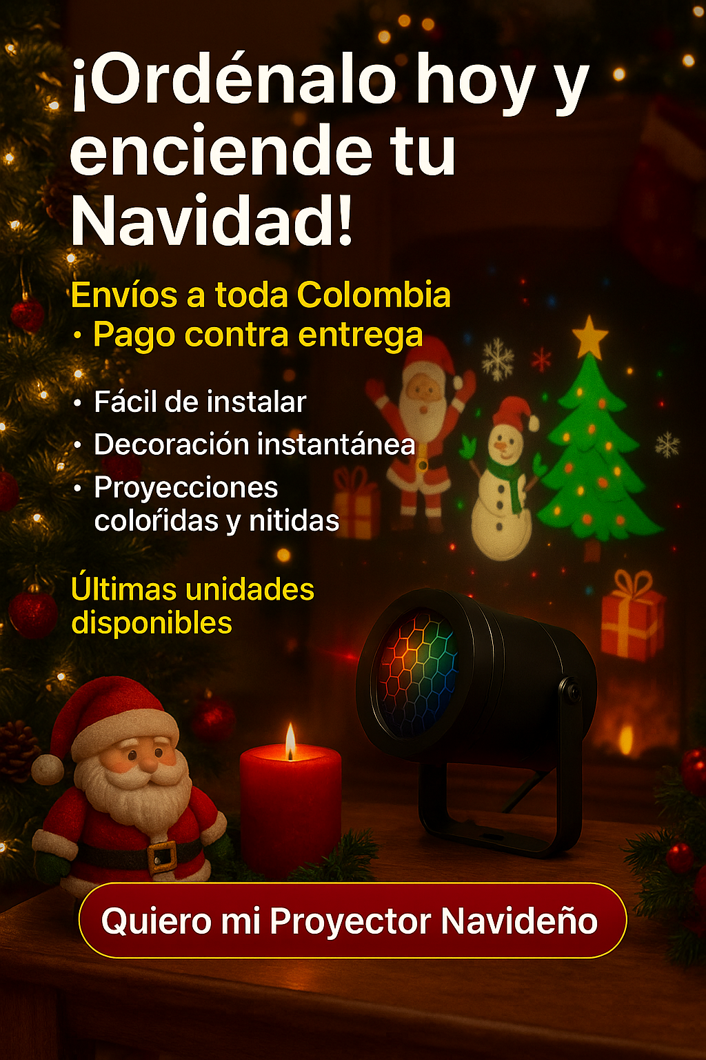 Proyector de Figuras de Navidad + Resistente + Envió gratis