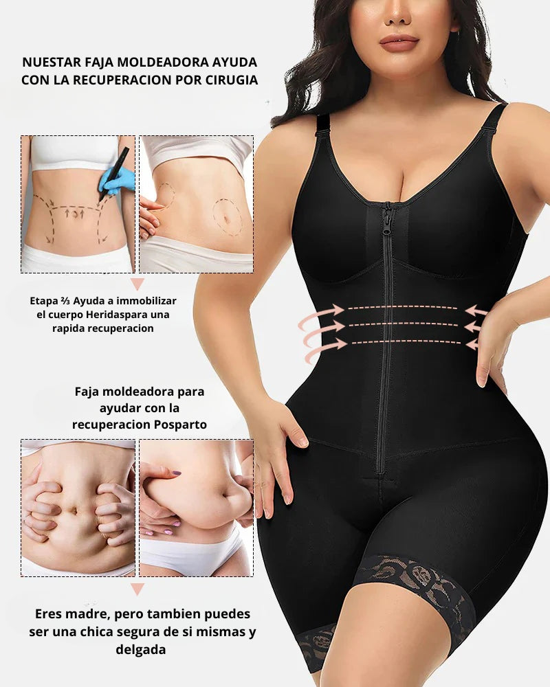 Modelador de Levantamiento de Glúteos para Control de Abdomen con cremallera en la entrepierna Fajas Colombianas