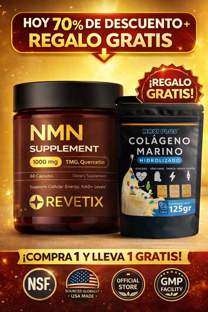 Suplemento NMN + Regalo Colágeno Marino Hidrolizado