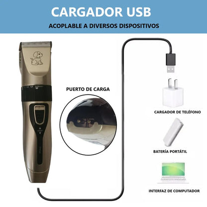Trimmer Eléctrico para Perros y Gatos – Silencioso, Recargable y Profesional en Casa